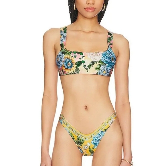 Agua Bendita Other - NWT! Agua Bendita Sele Reversible Bikini Top in Yellow